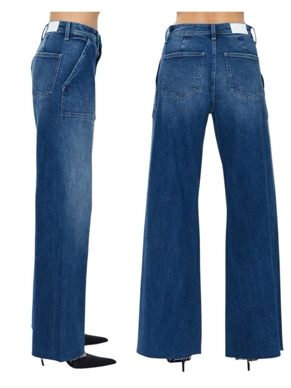Pistola • Penny Utility High Rise Wide Leg jeans in Camden blue stretch curvy - Picture 11 of 11